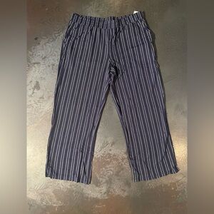 Belle Navy and White Striped Wide Leg Pants